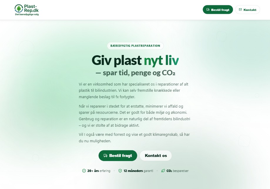 PlastRep hjemmeside